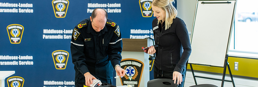 Supervisor showing Samantha supplies