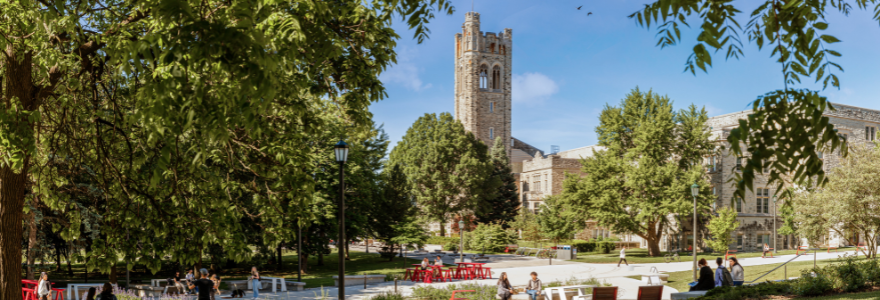 Panoramic shot of campus featuring University College